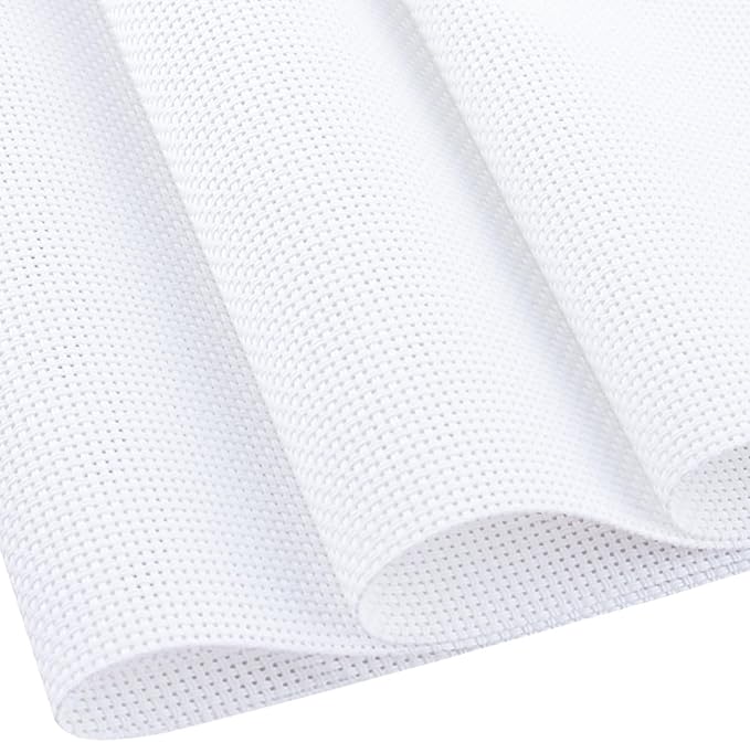 Cross Stitch Fabric 14 Count Aida Cloth 28 x 19 Inch Large Size Classic Reserve Cross Stitch Supplies Embroidery Fabric for Home DIY Craft Decoration Handmade, White