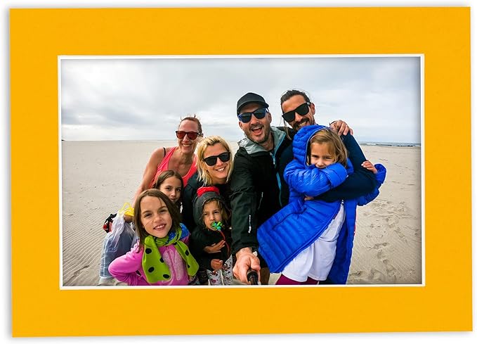 8x10 Mat Bevel Cut for 5.5x8.5 Photos - Acid Free Golden Orange Precut Matboard - For Pictures, Photos, Framing - 4-ply Thickness