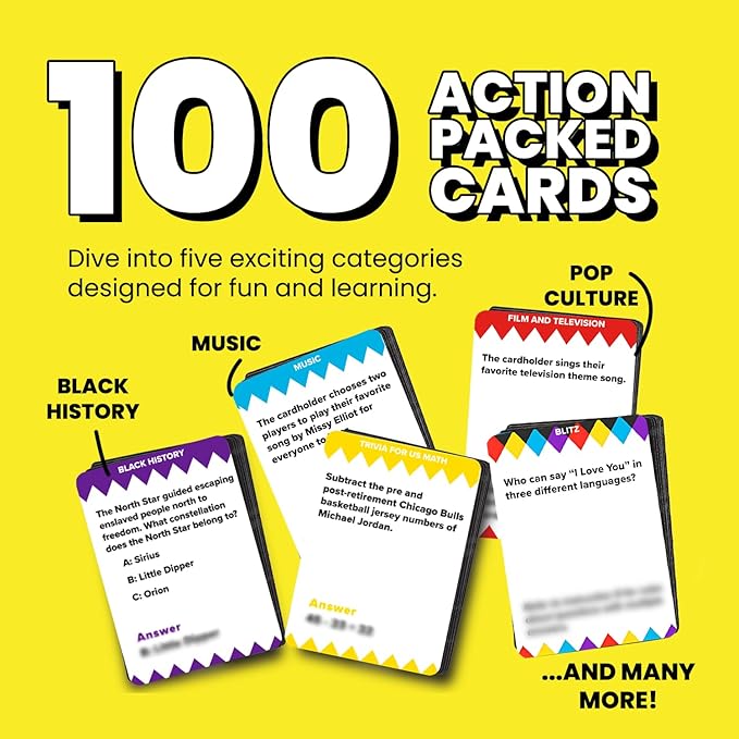 A Mind Game for The Culture | Trivia for Adults & Family Gatherings – Explore Entertainment, Music, Math & Black History | Activity for Black Business Month, Parties & Game Nights with Friends