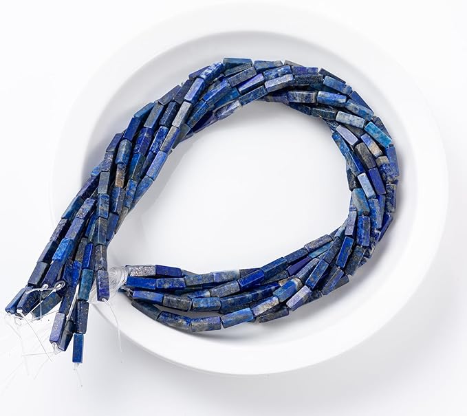 Natural Lapis Lazuli Rectangle Tube Beads 4x13mm 38cm/str Loose Semi Gemstone Stone Beads for Making Bracelets Necklace Earrings