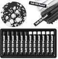 Mifuner Soft Oil Pastels Set (12 Sticks,2 Colors),Colors Heavy Oil Pastels Vibrant and Creamy,Pastel Art Supplies for Artists,Gallery Oil Painting Stick,Adult Art Drawing White and Black