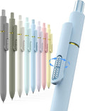 8 Pcs Gel Ink Pens, 0.7mm Fine Point for Smooth Writing Journaling Aesthetic Pens, Black Quick-Dry Long Lasting Fidge Pens, Cute School Office Supplies Gifts for Women （Morandi Black Ink）