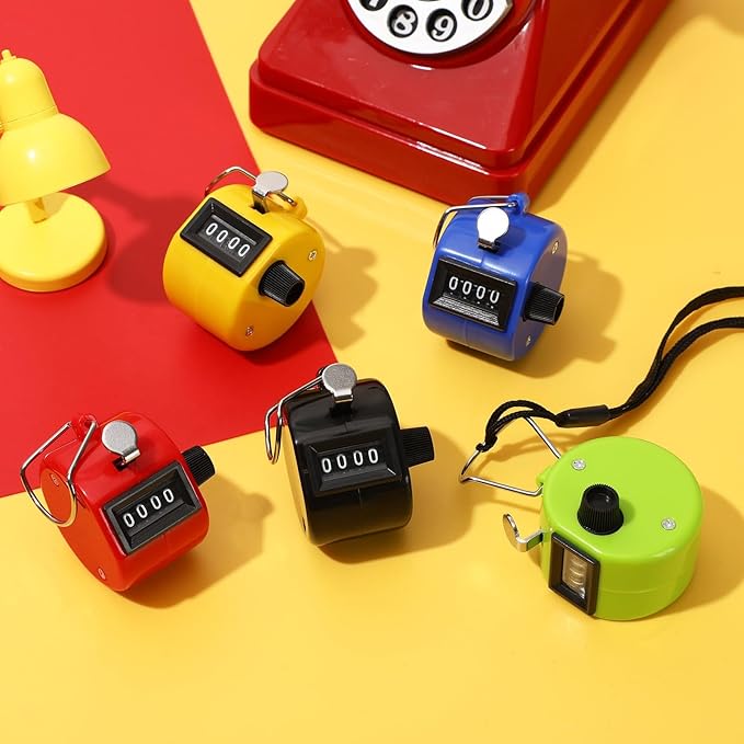 FEBSNOW Handheld Tally Counter Clicker 4 Digital Number Click Counter for School Event Golf Sports Office Stadium