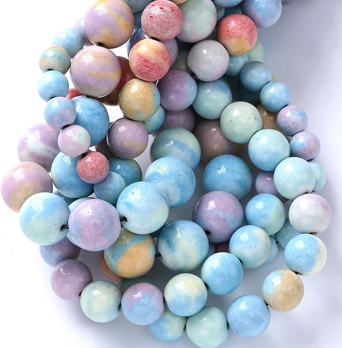 6mm 60pcs Natural Alxa Rainbow Stone Beads for Jewelry Making Energy Healing Power Stone Beads DIY Bracelet Necklace Accessories 15"