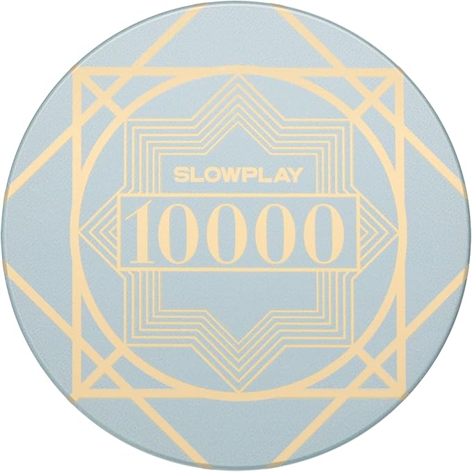 SLOWPLAY Nash Ceramic Poker Chips in Bulk, Casino Grade Ceramic 10-Gram Poker Chip for Texas Hold'em, 39mm Professional Chips Pack of 50 with Denomination of 10000
