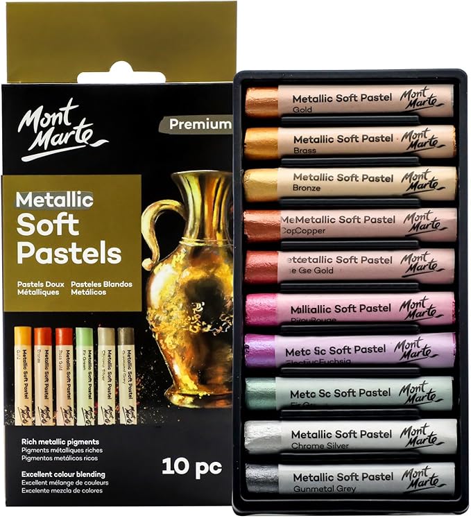 Mont Marte Metallic Soft Pastels 10pc