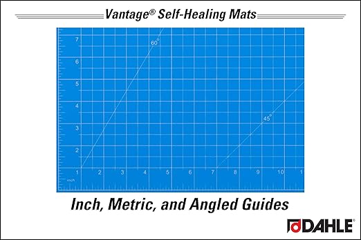 Dahle Vantage 10690 Premium Self-Healing Cutting Mat, 9"x12", 1/2" Grid, 5 Layers for Max Healing, Perfect for Crafts & Sewing, Blue
