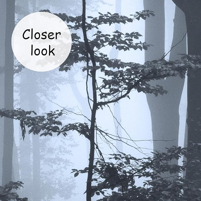 AFZEVEB-Foggy Dark Forest Wallpaper Landscape Tree Wall murals for Bedroom 136"x96"(Not Peel and Stick)