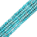 Natural Blue Turquoise Beads 4x2mm 120pcs Faceted Rondelle Loose Semi Gemstone Beads for Jewelry Making Design