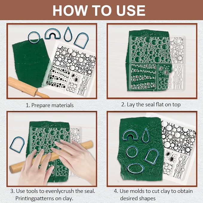 CHGCRAFT Bubbles Silicone Clay Texture Mat Silicone Texture Stamps Clay Modeling Pattern Pad for DIY Clay Jewelry Earrings Clay Mat Stamps for Decorative Card Making