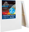 PHOENIX 24x30 Inch 2 Pack Artist Canvas - Extra Large Stretched Canvases for Painting - 3/4 Inch Profile, 100% Cotton 11 Oz. Gesso Primed White Blank Professional Canvas Oil & Acrylic Paints