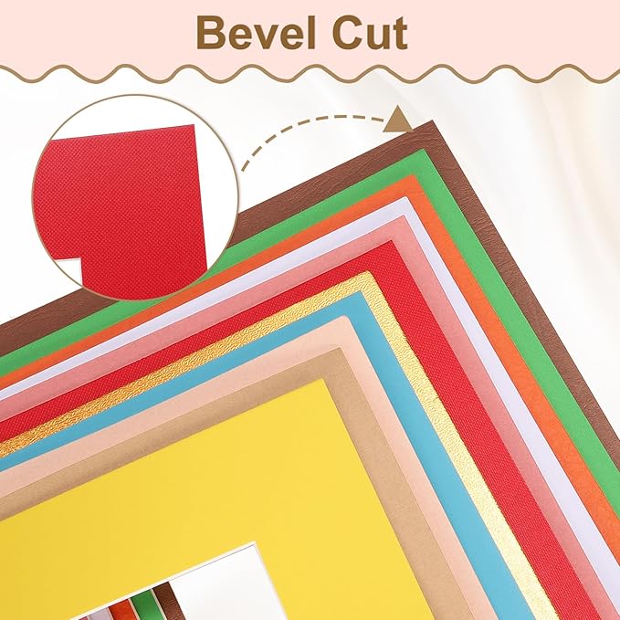 uxcell Picture Mats, 8 x 10 Mat Board Center for 5 x 7 Pictures Acid Free White Core Bevel Cut Frame Mattes with Backing for Display Art Measuring, Green