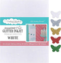 Cardstock Warehouse Diamond Print Inkjet Glitter - Premium White Glitter Cardstock Paper – 15 Sheets, 8.5 x 11" - 104 lb/280 GSM for Inkjet Printing, Die-Cutting, Card Making, Crafts, and DIY Projects