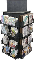 4-Sided Rotating Display Stand - Craft Shows, Trade Shows, Markets - Small & Medium-Sized Items like Stickers, Postcards, Coasters, Note Pads, Napkins - Heavy-Duty, Easy to Assemble (Black)…
