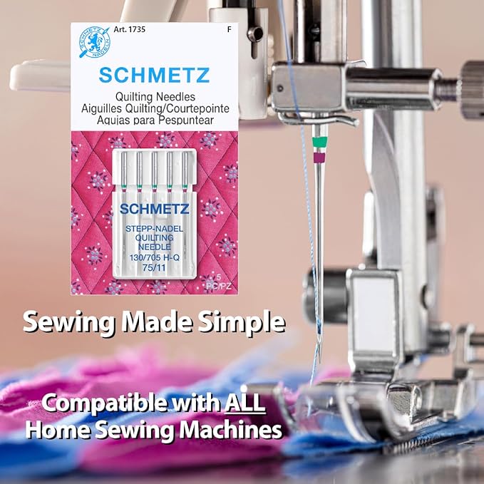 SCHMETZ Quilting Needles - Size 75/11, 5-Needle Cards, Pack of 1
