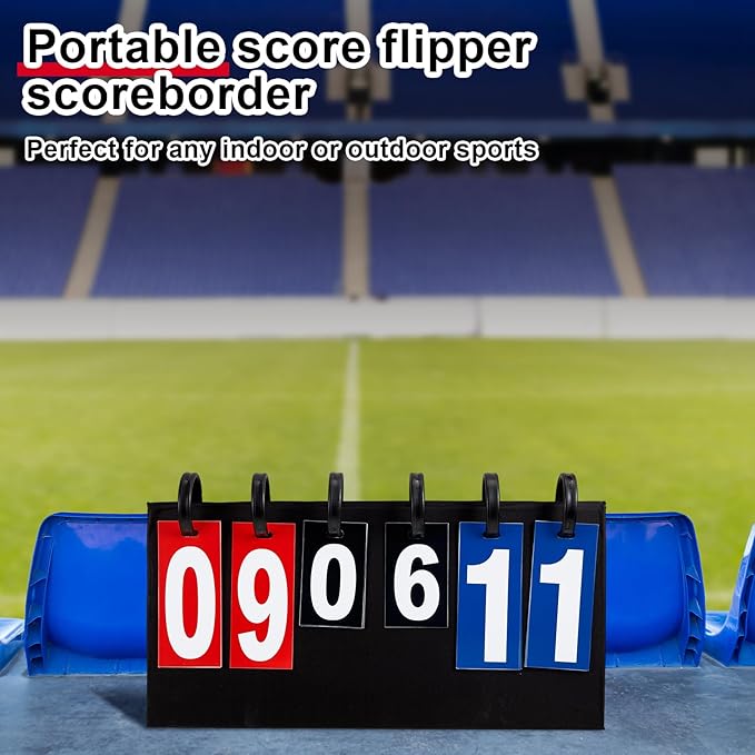 Yeaqee Portable Score Keeper with Storage Bag Flip Basketball Scoreboard Tabletop Scoreboard Flipper for Indoor Outdoor Sports Match P. E Classroom Activities Game