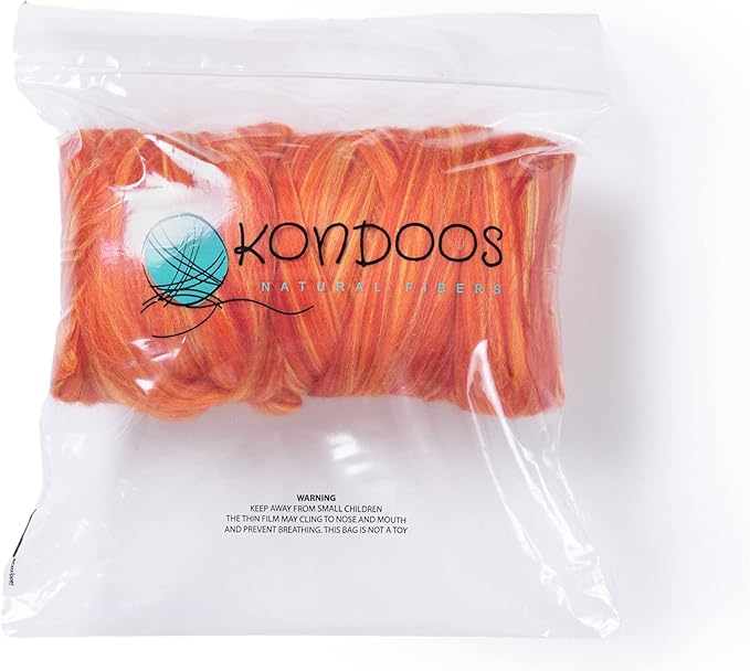 Multi Colored Natural Wool roving, 1 lb. Best Wool for Needle Felting, Wet Felting, handcrafts and Spinning. (Dawn, 1lb)