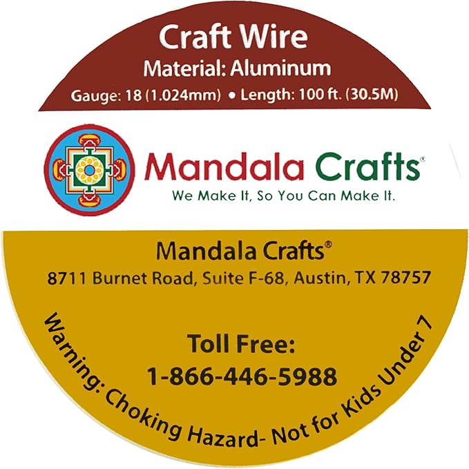 Mandala Crafts 18 Gauge Anodized Aluminum Craft Wire for Jewelry Making - 100 FT Colored Flexible Magenta Wire - Bendable for Bonsai Armature Crafting Sculpting