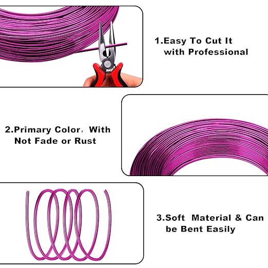 2MM Aluminum Wire - 100 Feet, 12 Gauge, Bendable Anodized Metal for Sculpting, Jewelry Making, Armature Making, Wire Weaving & Wrapping, Crafting