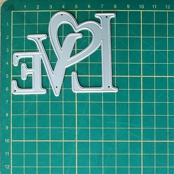 Mvchifay Cutting Dies for Card Making Metal Die-Cuts Scrapbooking Tool Hollow Frame DIY Craft Punch Template Embossing for Paper Album Decor (Word A-Love 8.2x6.6cm)
