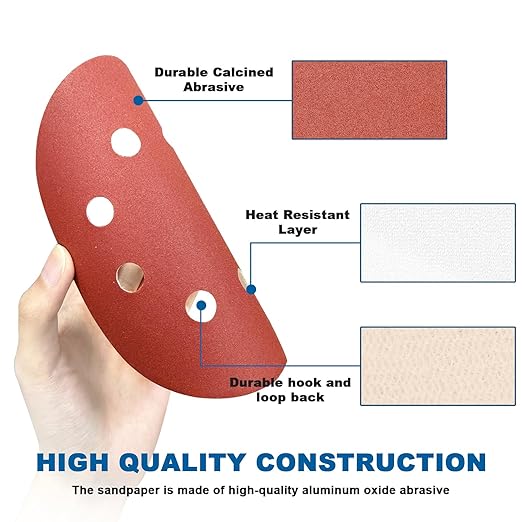 5 Inch 8 Hole Sanding Discs, 150 PCS 800 Grit Hook and Loop Sandpaper, Round Aluminum Oxide Sand Paper Discs for Random Orbital Sander