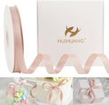 HUIHUANG Rose Gold Satin Ribbon 1/2 inch X 50 Yards Continuous, Rose Gold Pink Double-Faced Satin Ribbon for Gift Wrapping, Bows, DIY Crafts, Flower Bouquet, Wedding Decor, Christmas Decoration