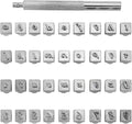 Yoption 37 Pieces Leathercarft Stamping Tool Set, 26 Letters Alphabet & 10 Numbers Stamps Steel Punch Tool 3mm+1 Stamping Handle for Leather Craft