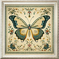 Leczany Cross Stitch Stamped Kit for Adults or Kids - Butterfly | DIY Embroidery Starter Patterns Craft Kit Needlepoint for Beginner | 11CT, 3 Strands | 17.2x17.2 inches