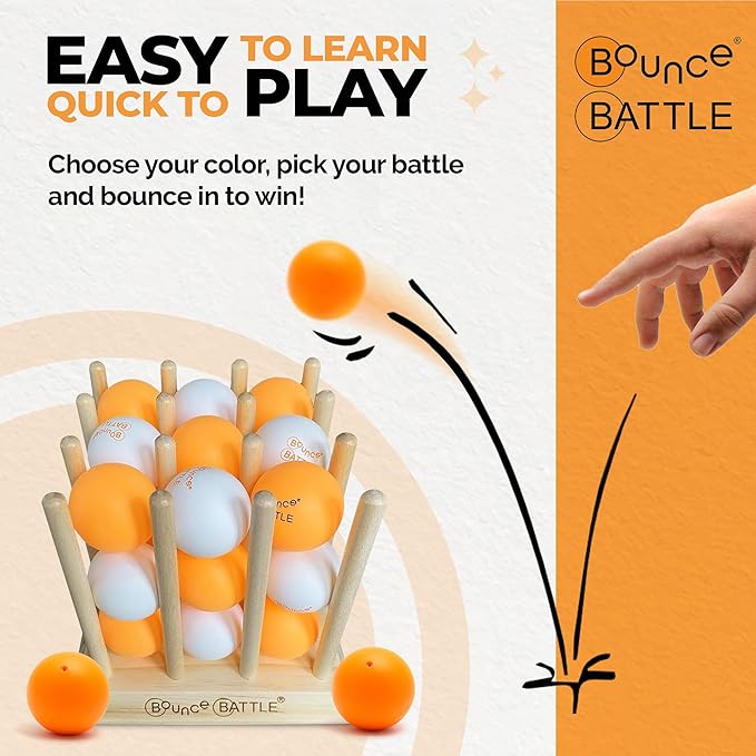 Tournament Edition – Wood Game Set with 36 Battle Cards – Fast-Paced Family & Party Game of Strategy, Skill & Chance – Fun Gift for Kids, Teens & Adults