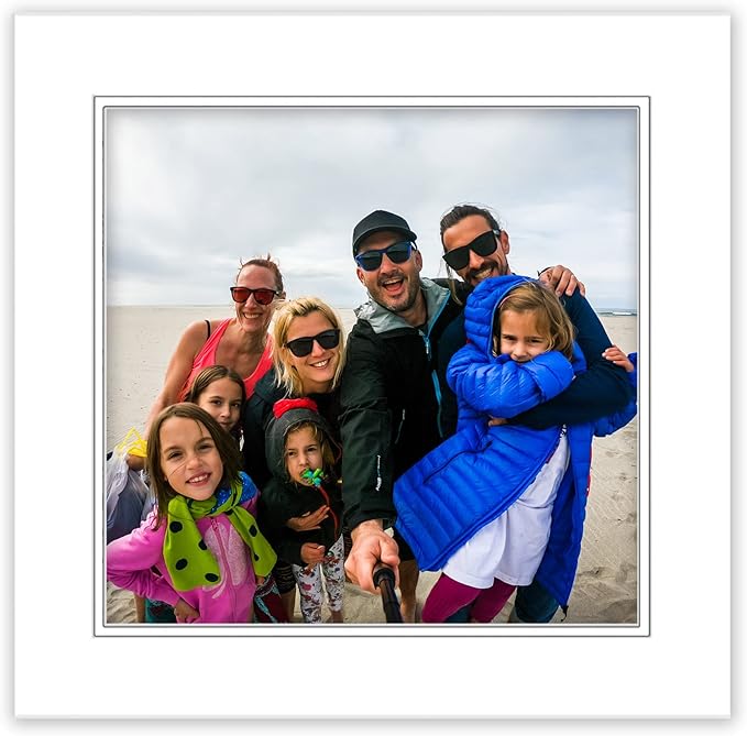 16x16 Mat for 8x8 Photo - Precut White on White Double Mat Picture Matboard for Frames Measuring 16 x 16 Inches - Bevel Cut Matte to Display Art Measuring 8 x 8 Inches - Acid Free ONE MAT