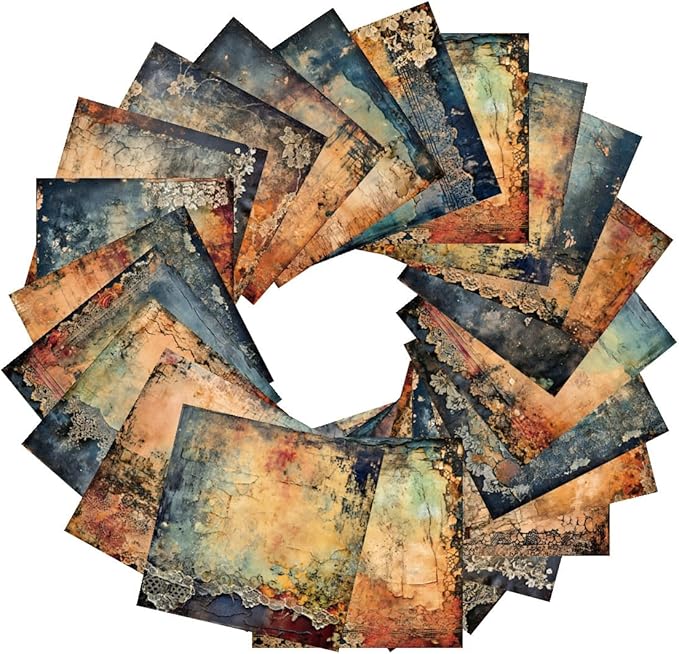 24 Sheets Decorative Scrapbooking Paper Pad 6x6 Craft Paper Single-Side Card Making Supplies for Junk Journal, Origami, Holiday Journaling