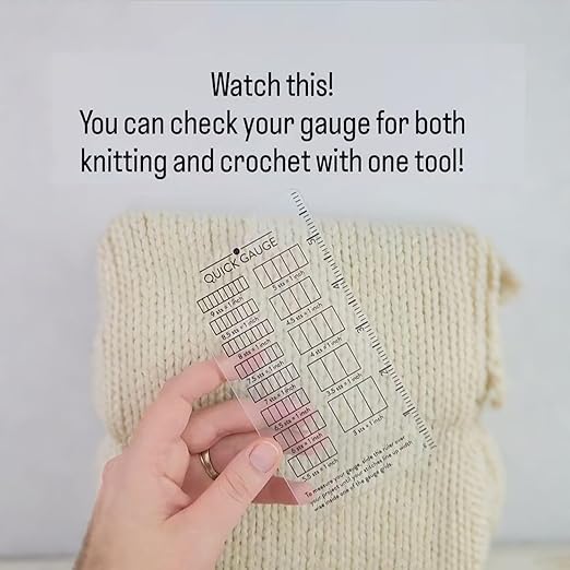 Quick Gauge Ruler, Gauge Ruler for Knitting and Crochet, Scarf Keychain Knitting No Counting Needed, Slide Sewing Rulers and Guides for Fabric Stitch Measuring Crochet Tool(4pcs)