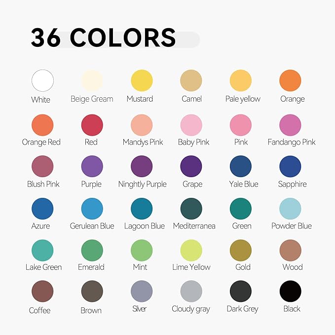 TRANSON 36 Colors Fine and Brush Dual-tip Acrylic Paint Marker Pen Set for Canvas Rock Wood Leather Ceramic DIY Painting