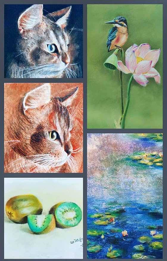 6pcs Square White Soft Pastel Set, Professional Artist's Sketching Chalk Pastels Sticks Oil Painting Kit Art Crayons Non Toxic Individual Color Drawing Soft Pastels for Artist,Beginner
