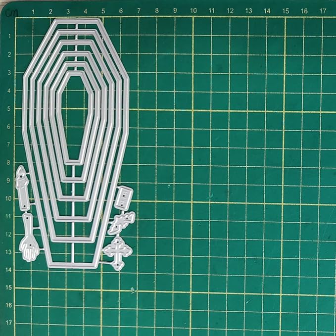 Cutting Dies Metal Stencils Scrapbooking Tools Flowers Lace Frame DIY Embossing Template for Paper Card Making Album Arts Crafts Supplies (Coffin Shape-6.8x13.8cm)