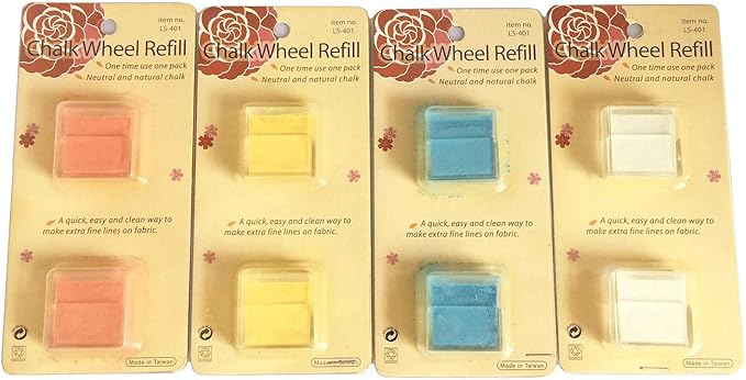 YEQIN Chalk Wheel Refill, Refill Fine Line Fabric Marker Tailor's Chalk (Style1 Refill - White)