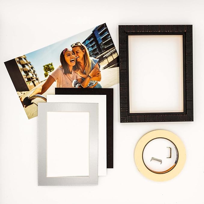 11x14 Mat for 8.5x11 Photo - Precut Metallic Silver Picture Matboard for Frames 11 x 14 Inches - Bevel Cut Matte to Display Art 8.5 x 11 Inches - Acid Free ONE MAT with Backing Board & Clear Bag