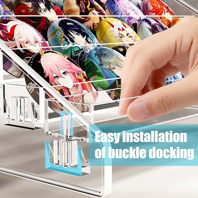 Trading Card Display Stand, 7-Tier Greeting Card Display Stand, 12 in Acrylic Portable Versatile Display Rack Holder for Graded Cards, PSA Cards,Sports Cards, Business Cards (1 Pack)