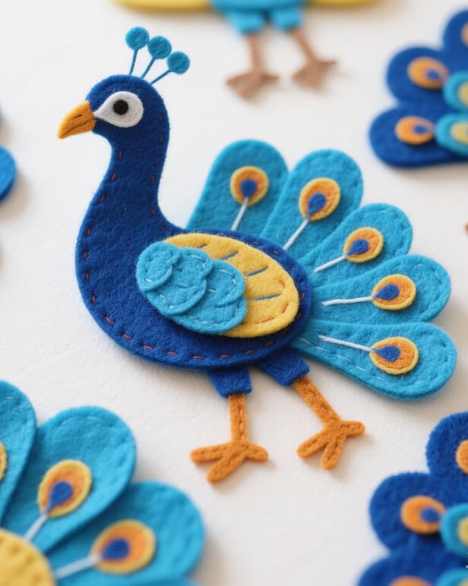 Blue Stiff Felt Sheets for Craftes, 24 Pcs 8 x 12 Inch 1mm Stiff Felt Fabric Sheet Assorted Blue Colors for Craft Supplies