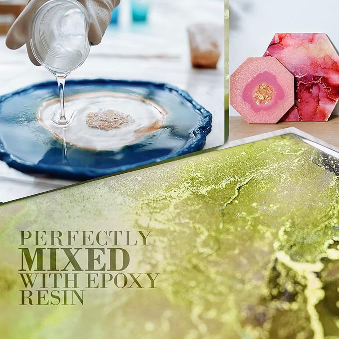 Pickle Green Mica Powder for Epoxy Resin 56g / 2oz. Jar - Techarooz 2 Tone Resin Dye Color Pigment Powder for Lip Gloss, Nails, Colorant for Slime Bath Bombs Soap Making & Polymer Clay