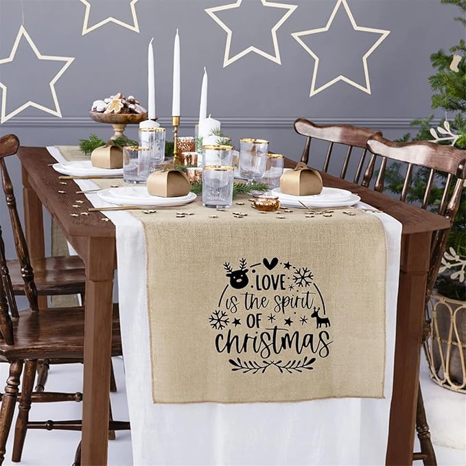JAAJDO Reusable Silk Screen Stencil for Painting on Wood, Christmas Pillow Covers, Window Decor, Hand Towels, T-Shirt - Mesh Transfers Adhesive Stencils for Crafts