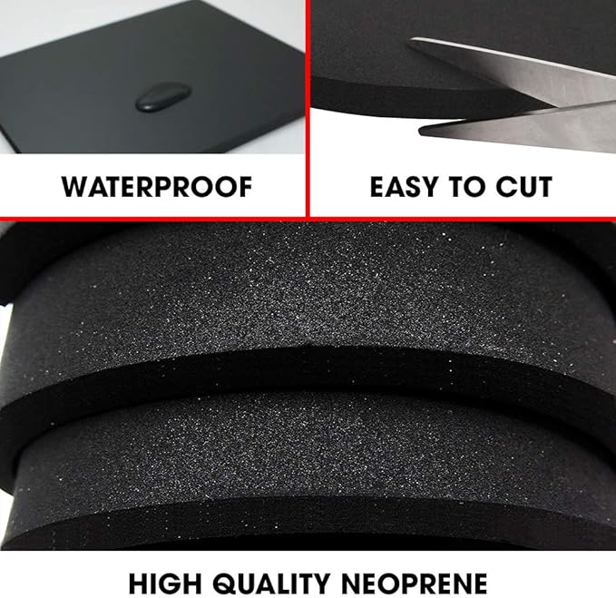 Dualplex Neoprene Sponge Foam Rubber Sheet Roll, 15 X 60 Inch X 1/8" Thick, Perfect Cosplay Padding, DIY Project Sheet - Easy Cut Non-Adhesive Multi-Function Soundproof Rubber Foam