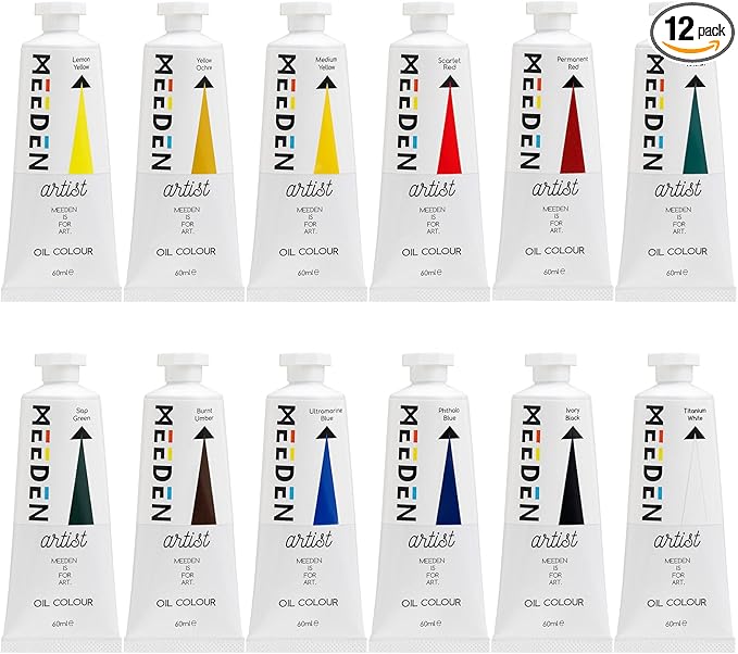 MEEDEN Artist Oil Paint Set - 12 Colors x 60ml/2oz Tubes - Art Supplies for Canvas Painting