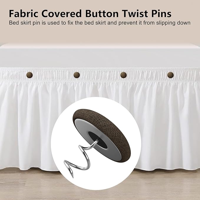 Linen Fabric-Covered Twist Pins - 8 Colors Upholstery Pins & Bed Skirt Pins -Used to Secure Sofa Cushion, Armrest Covers, Furniture & Bed Skir(12, Dark Brown)