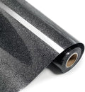 Black Glitter HTV Heat Transfer Vinyl Rolls- 10" x 8ft. Glitter HTV Black for Shirts. Iron on Vinyl and Heat Transfer Vinyl for All Cutters Machines. Easy to Cut & Weed Heat Vinyl Designs