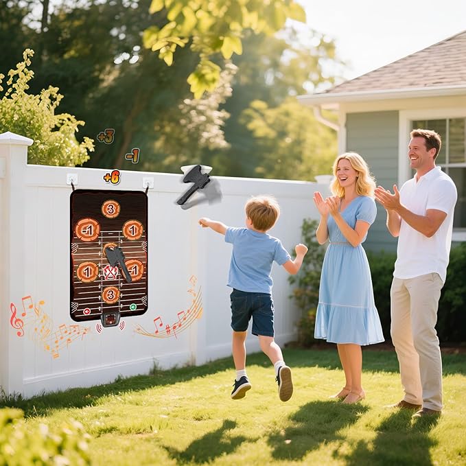 Axe Throwing Target Game Set, Electronic Scoring Throwing Game Toys Gifts for Kids Age of 3-10+ Years Old Boys & Girls, Backyard Indoor & Outdoor Yard Carnival Sport Party Play Game