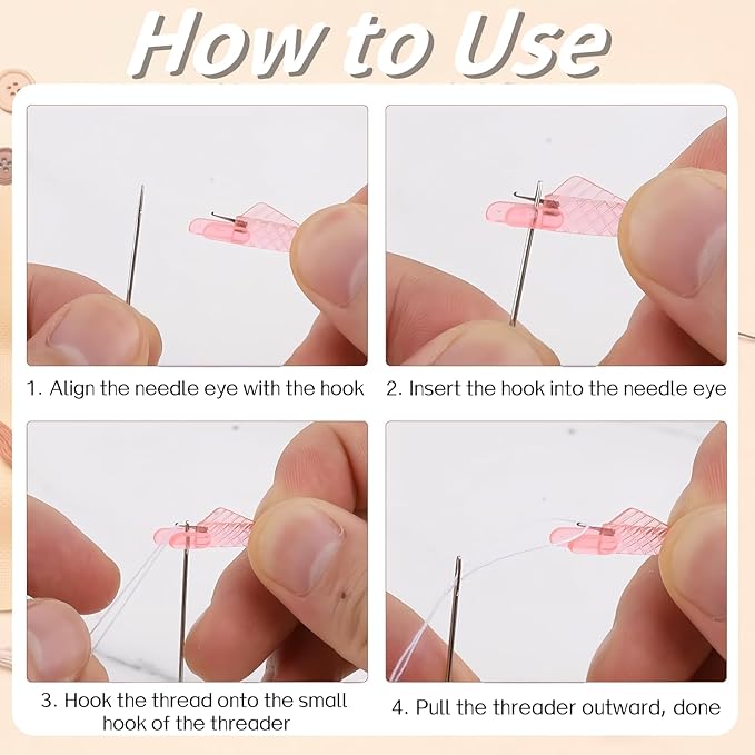Fish Mouth Needle Threader for Sewing Machine, Quick Sewing Needle Threader Tool, Fish Type Sewing Machine Needle Threader, Sewing Threaders for DIY and Sewing Machine (Mixed Color)