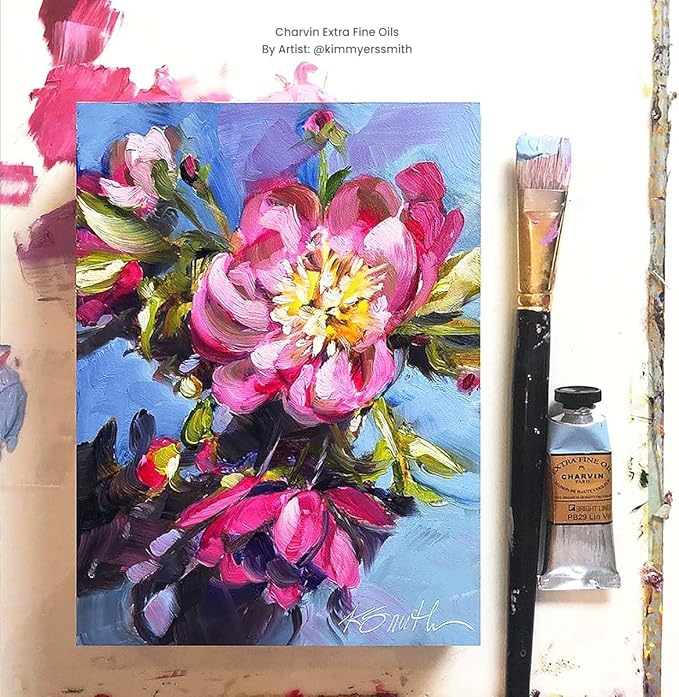 Charvin Extra Fine Oil Paint, Cerulean Blue Hue 20 mL - Triple-Milled, Rich Texture, Poppy Oil-Based, Light-Fast, Handmade, Archival Quality