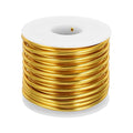 MECCANIXITY 9 Gauge Anodized Aluminum Craft Wire Bendable Bonsai Training Wire 56 Feet 3mm for Sculpting Crafts Wreath Floral Beading Jewelry Making, Gold Tone