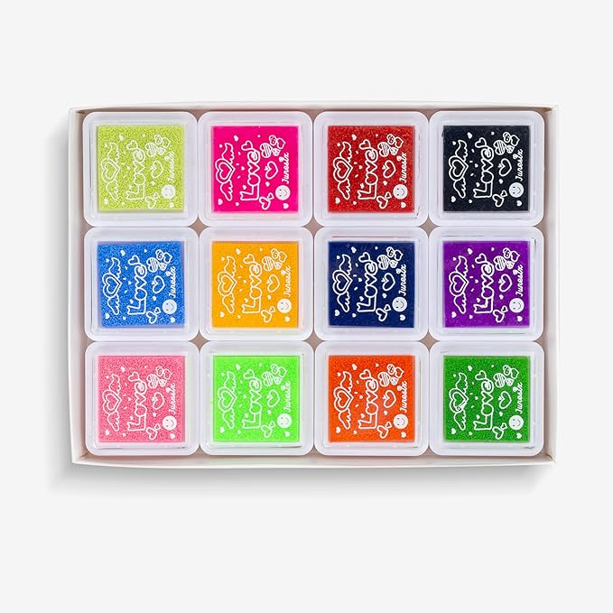 Ink Pad, 12 Colors Washable Stamp Pad for Kids…